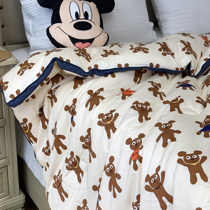 91家纺网 家纺一手货源 找家纺 汇庭 2021新款长绒棉冬被 姜饼人白