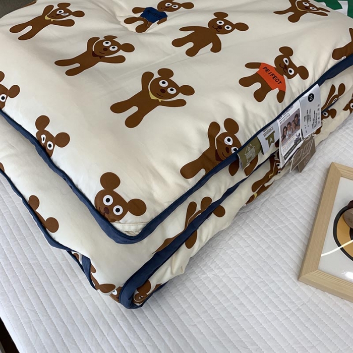 91家纺网 家纺一手货源 找家纺 汇庭 2021新款长绒棉冬被 姜饼人白