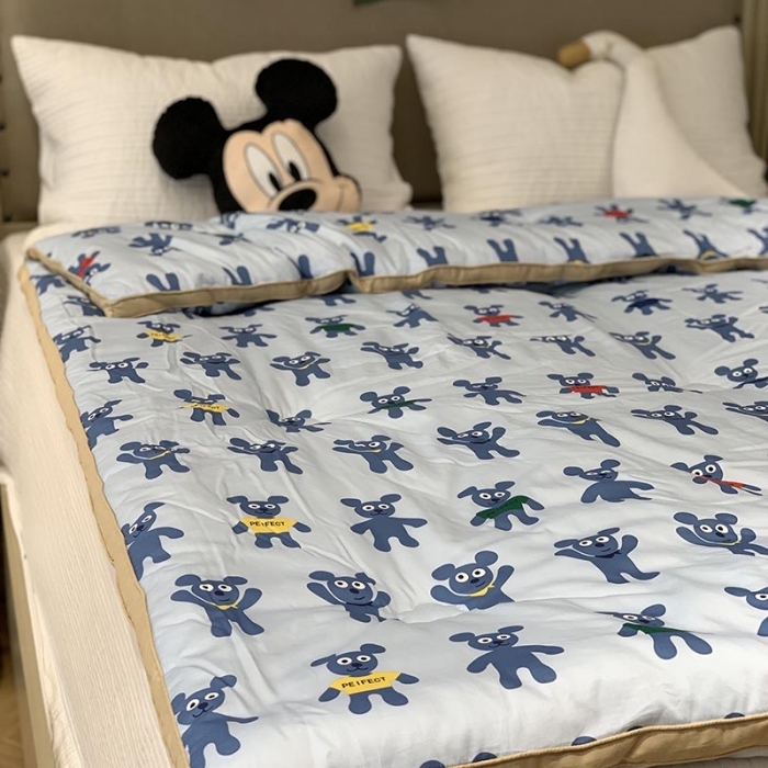 91家纺网 家纺一手货源 找家纺 汇庭 2021新款长绒棉冬被 姜饼人蓝