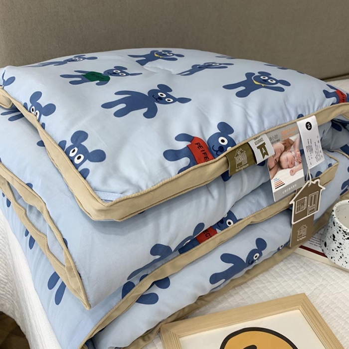 91家纺网 家纺一手货源 找家纺 汇庭 2021新款长绒棉冬被 姜饼人蓝