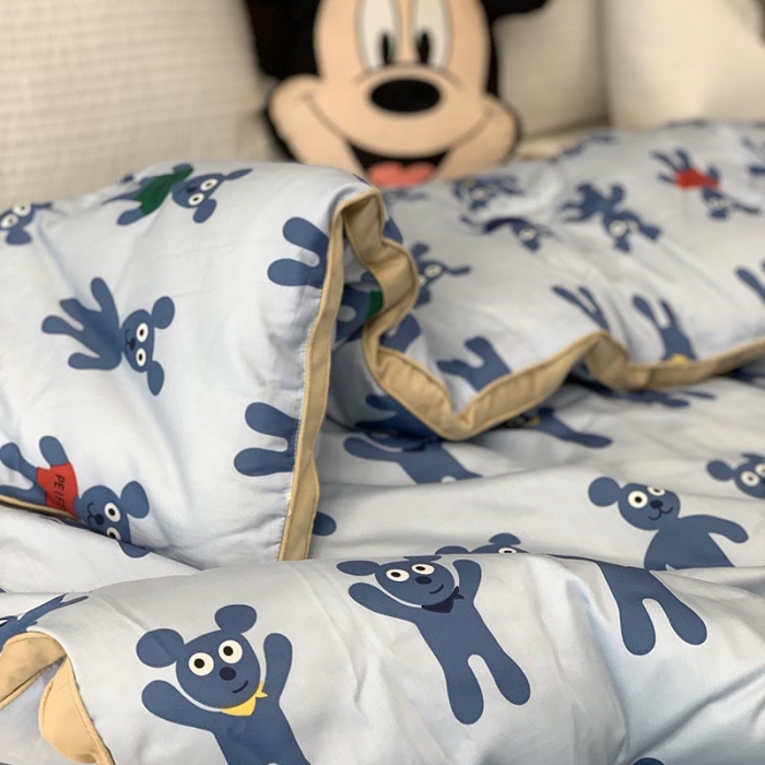 91家纺网 家纺一手货源 找家纺 汇庭 2021新款长绒棉冬被 姜饼人蓝