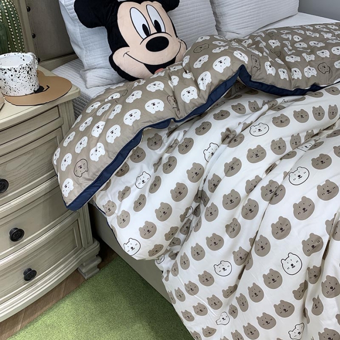 91家纺网 家纺一手货源 找家纺 汇庭 2021新款长绒棉冬被 口袋熊AB版