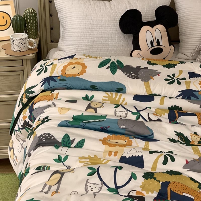 91家纺网 家纺一手货源 找家纺 汇庭 2021新款长绒棉冬被 快乐森林