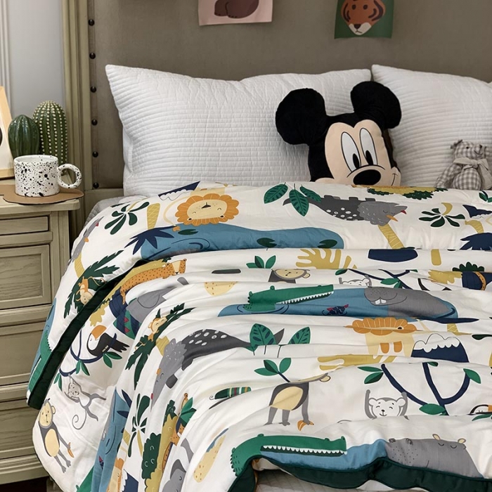 91家纺网 家纺一手货源 找家纺 汇庭 2021新款长绒棉冬被 快乐森林