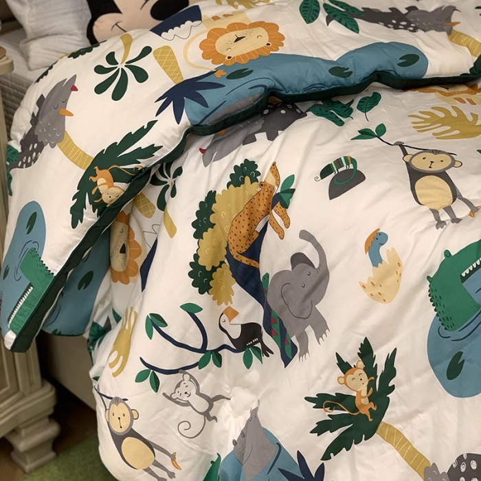 91家纺网 家纺一手货源 找家纺 汇庭 2021新款长绒棉冬被 快乐森林