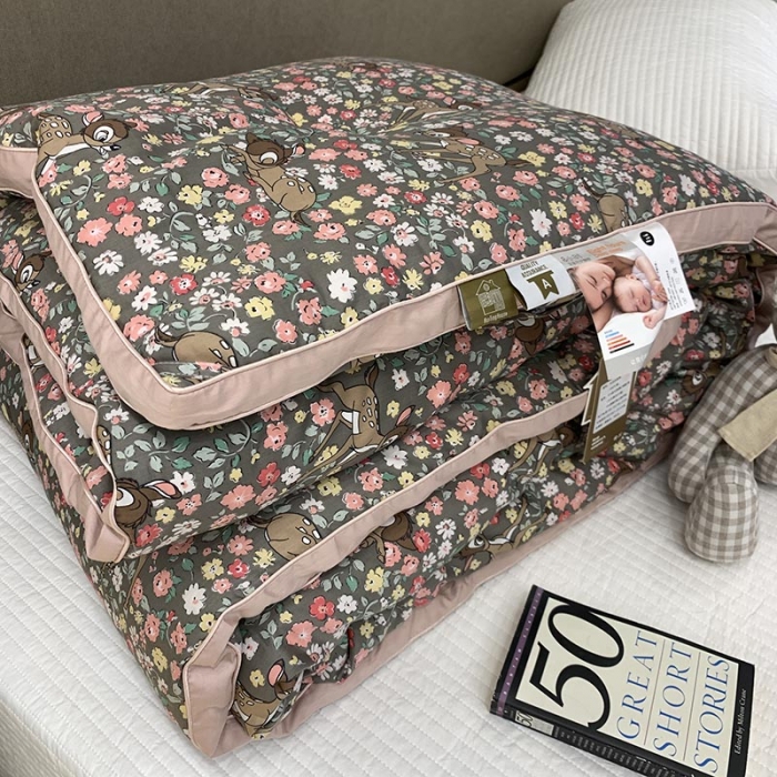 91家纺网 家纺一手货源 找家纺 汇庭 2021新款长绒棉冬被 鹿卡卡