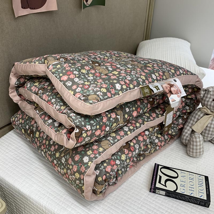 91家纺网 家纺一手货源 找家纺 汇庭 2021新款长绒棉冬被 鹿卡卡