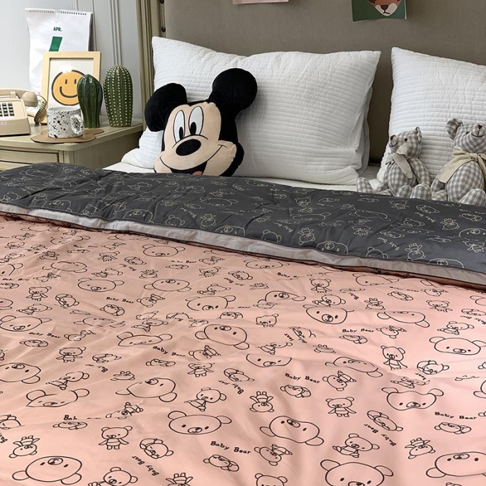 91家纺网 家纺一手货源 找家纺 汇庭 2021新款长绒棉冬被 趴趴熊AB