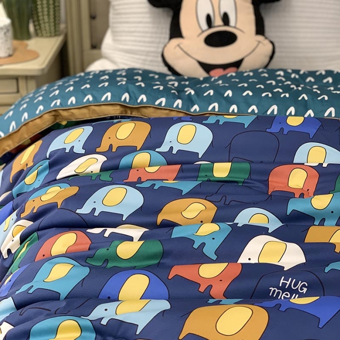 91家纺网 家纺一手货源 找家纺 汇庭 2021新款长绒棉冬被 七彩小象