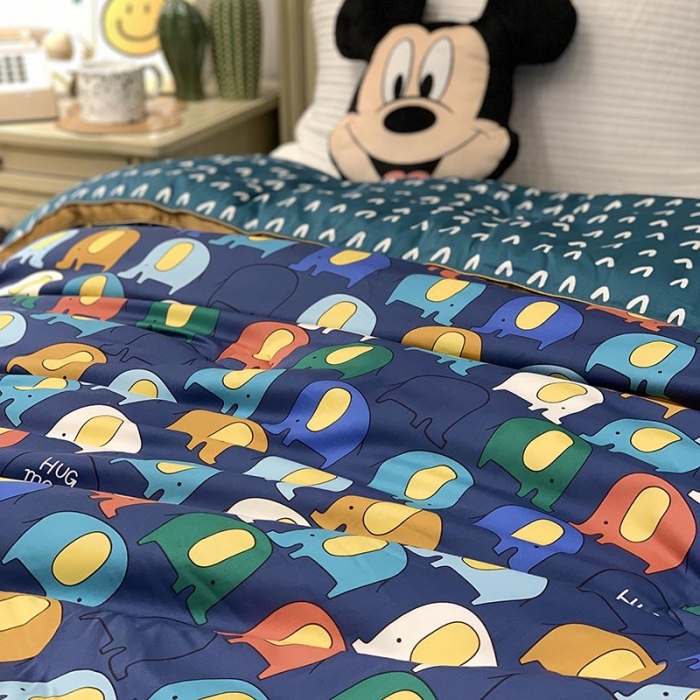 91家纺网 家纺一手货源 找家纺 汇庭 2021新款长绒棉冬被 七彩小象