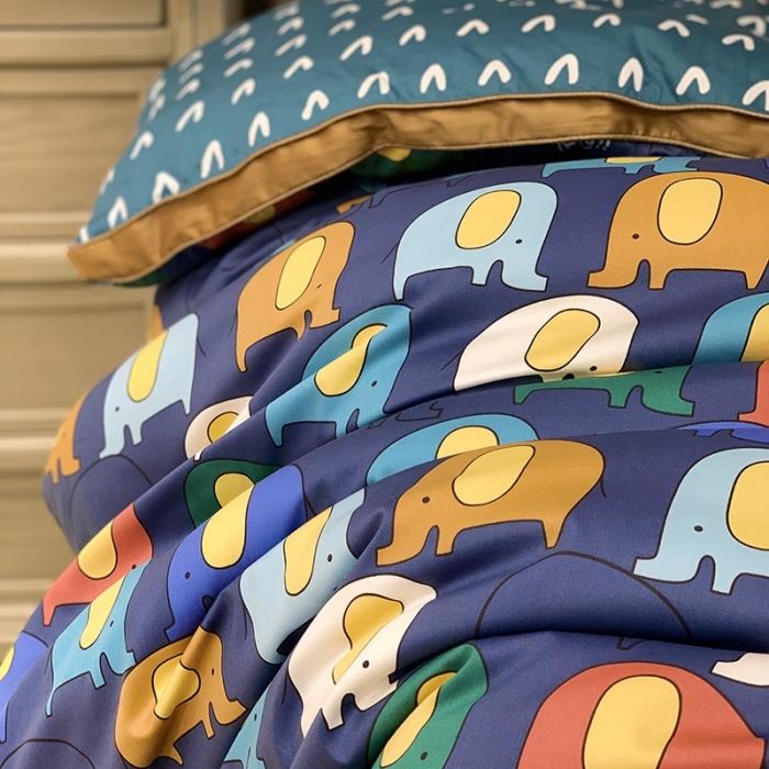 91家纺网 家纺一手货源 找家纺 汇庭 2021新款长绒棉冬被 七彩小象