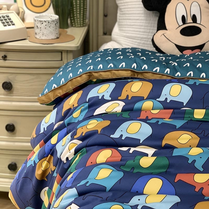 91家纺网 家纺一手货源 找家纺 汇庭 2021新款长绒棉冬被 七彩小象