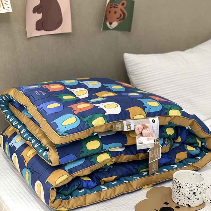 91家纺网 家纺一手货源 找家纺 汇庭 2021新款长绒棉冬被 七彩小象