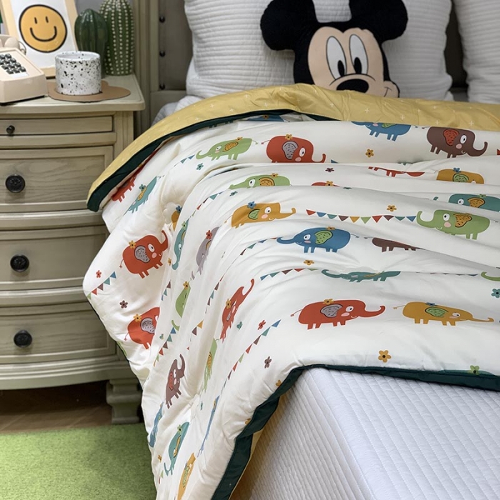 91家纺网 家纺一手货源 找家纺 汇庭 2021新款长绒棉冬被 小象宾尼