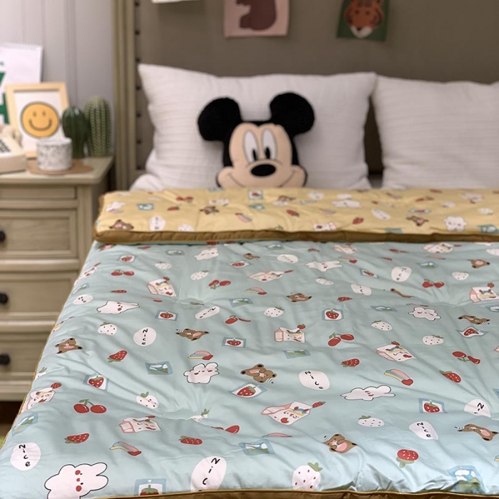 91家纺网 家纺一手货源 找家纺 汇庭 2021新款长绒棉冬被 樱桃蓝