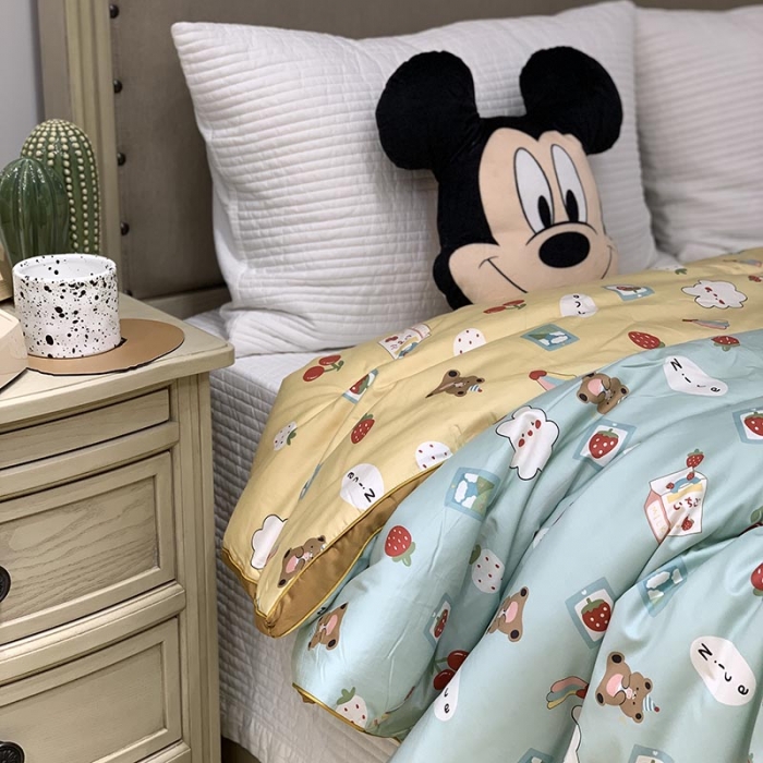 91家纺网 家纺一手货源 找家纺 汇庭 2021新款长绒棉冬被 樱桃蓝