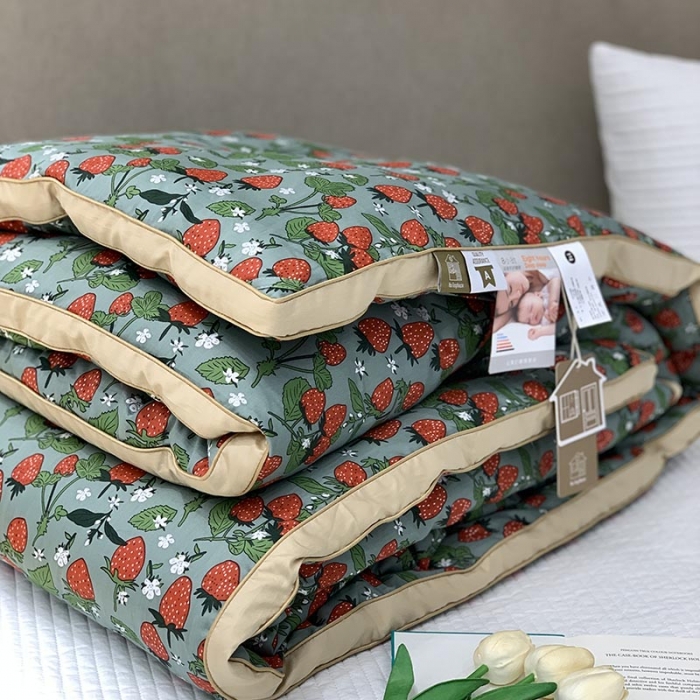 91家纺网 家纺一手货源 找家纺 汇庭 2021新款长绒棉冬被 芝士草莓