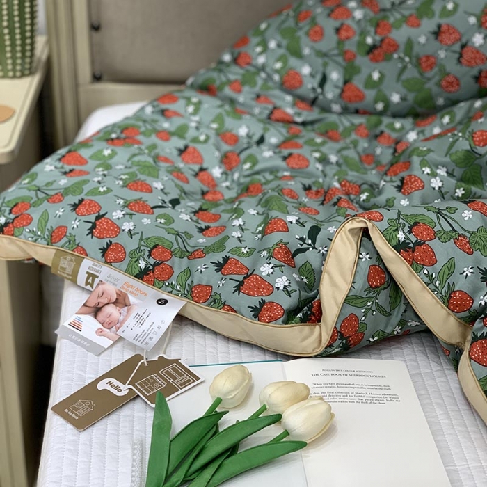 91家纺网 家纺一手货源 找家纺 汇庭 2021新款长绒棉冬被 芝士草莓