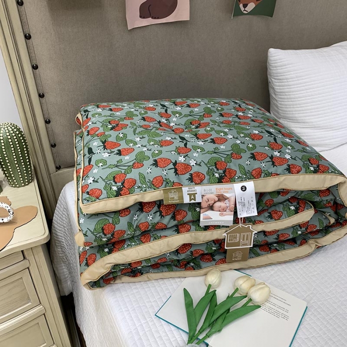 91家纺网 家纺一手货源 找家纺 汇庭 2021新款长绒棉冬被 芝士草莓