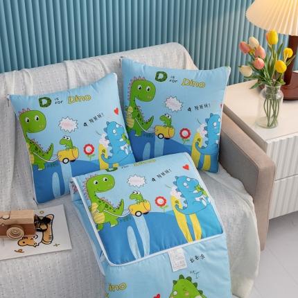 91家纺网 家纺一手货源 找家纺 枕芯真意 2023新款精疏棉抱枕被恐龙游记