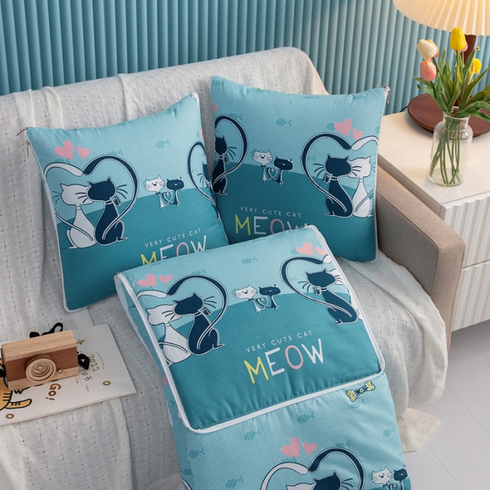 91家纺网 家纺一手货源 找家纺 枕芯真意 2023新款精疏棉抱枕被背影猫