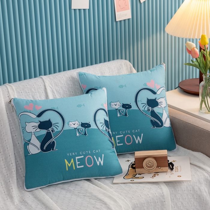 91家纺网 家纺一手货源 找家纺 枕芯真意 2023新款精疏棉抱枕被背影猫