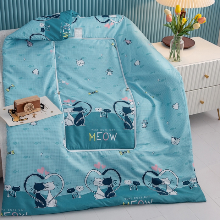 91家纺网 家纺一手货源 找家纺 枕芯真意 2023新款精疏棉抱枕被背影猫