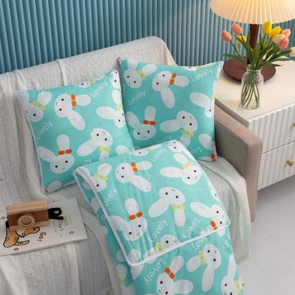 91家纺网 家纺一手货源 找家纺 枕芯真意 2023新款精疏棉抱枕被幸运兔-蓝