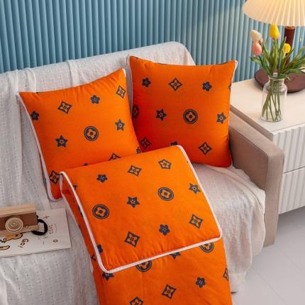 91家纺网 家纺一手货源 找家纺 枕芯真意 2023新款精疏棉抱枕被幸运草-桔