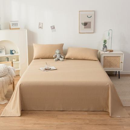 91家纺网 家纺一手货源 找家纺 芃成 2022新款全棉老粗布床单款 驼色