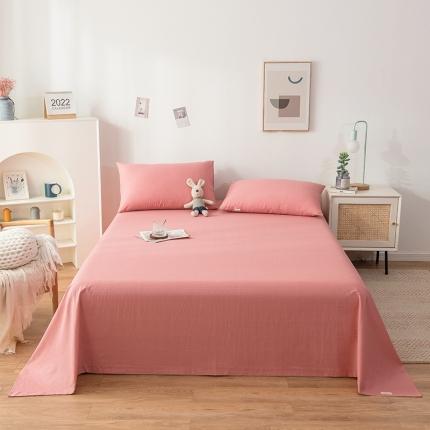 芃成 2022新款全棉老粗布床单款 豆沙