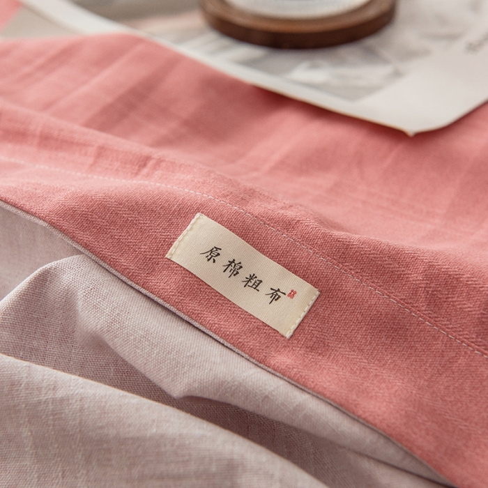 91家纺网 家纺一手货源 找家纺 芃成 2022新款全棉老粗布床单款 豆沙