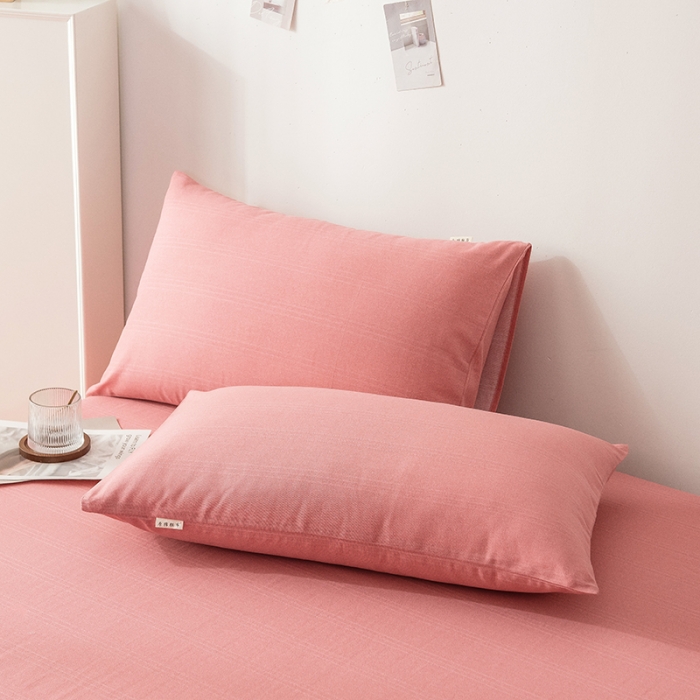 91家纺网 家纺一手货源 找家纺 芃成 2022新款全棉老粗布床单款 豆沙