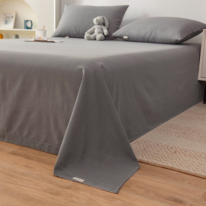 91家纺网 家纺一手货源 找家纺 芃成 2022新款全棉老粗布床单款 高级灰