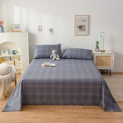 芃成 2022新款全棉老粗布床单款 格子控