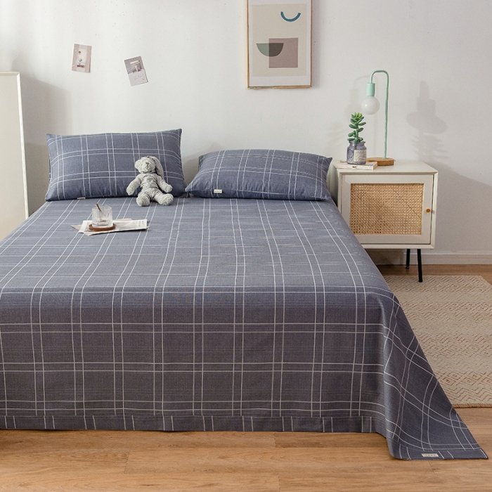 91家纺网 家纺一手货源 找家纺 芃成 2022新款全棉老粗布床单款 格子控