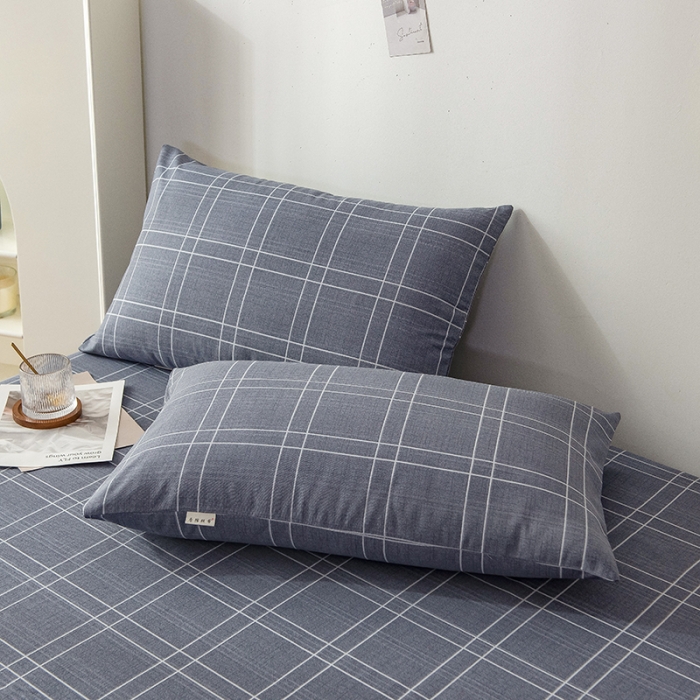 91家纺网 家纺一手货源 找家纺 芃成 2022新款全棉老粗布床单款 格子控