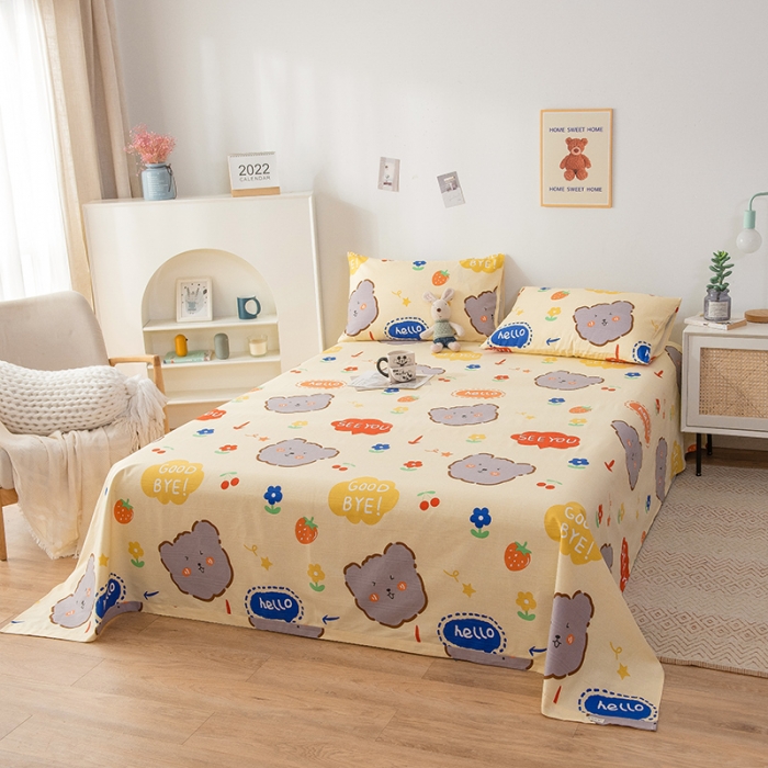 91家纺网 家纺一手货源 找家纺 芃成 2022新款全棉老粗布床单款 好朋友