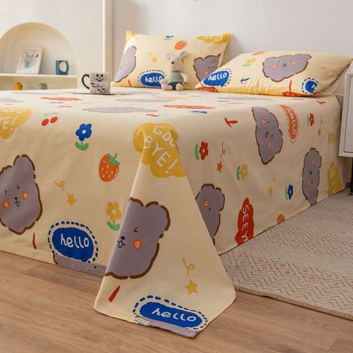 91家纺网 家纺一手货源 找家纺 芃成 2022新款全棉老粗布床单款 好朋友