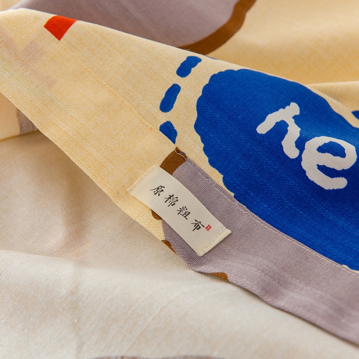 91家纺网 家纺一手货源 找家纺 芃成 2022新款全棉老粗布床单款 好朋友