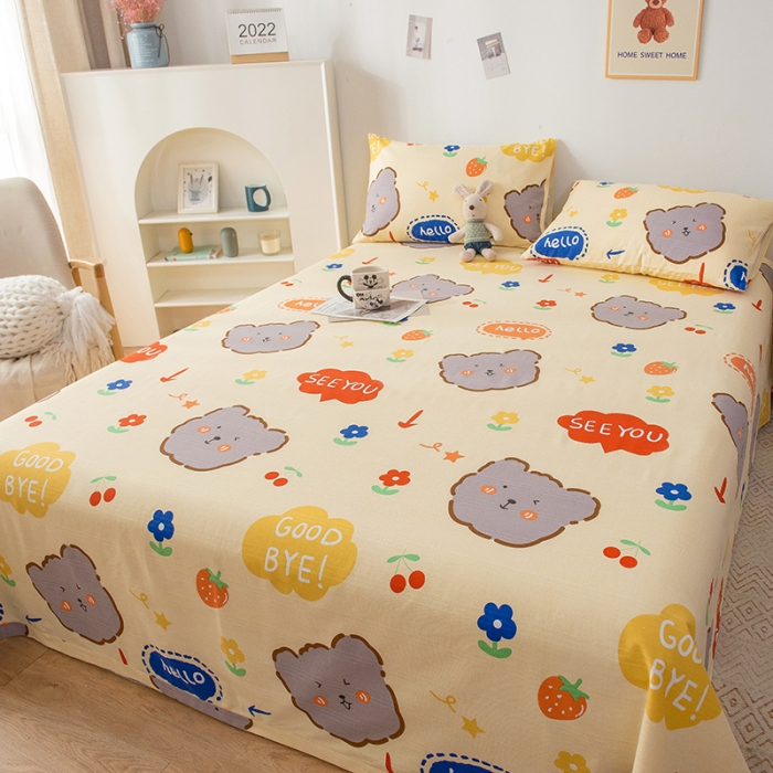 91家纺网 家纺一手货源 找家纺 芃成 2022新款全棉老粗布床单款 好朋友