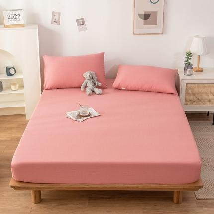 91家纺网 家纺一手货源 找家纺 芃成 2022新款全棉老粗布床笠款 豆沙