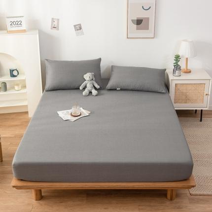 91家纺网 家纺一手货源 找家纺 芃成 2022新款全棉老粗布床笠款 高级灰