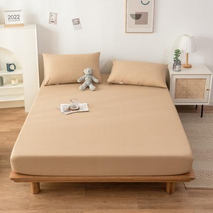 91家纺网 家纺一手货源 找家纺 芃成 2022新款全棉老粗布床笠款 驼色