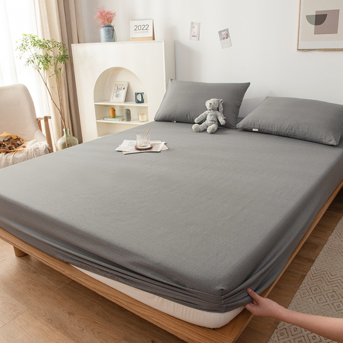 91家纺网 家纺一手货源 找家纺 芃成 2022新款全棉老粗布床笠款 高级灰