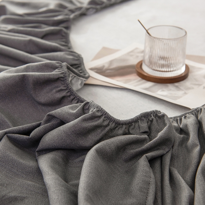 91家纺网 家纺一手货源 找家纺 芃成 2022新款全棉老粗布床笠款 高级灰