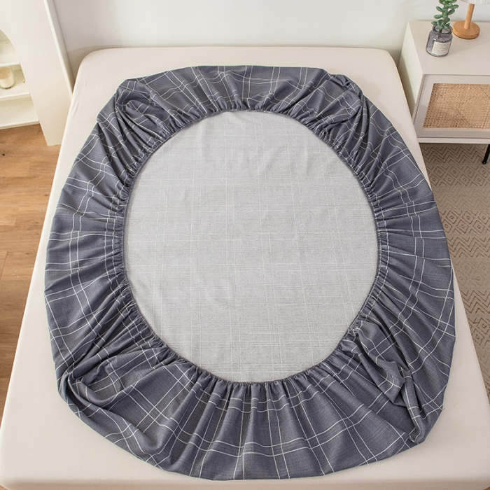 91家纺网 家纺一手货源 找家纺 芃成 2022新款全棉老粗布床笠款 格子控