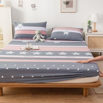 芃成 2022新款全棉老粗布床笠款 时尚星光