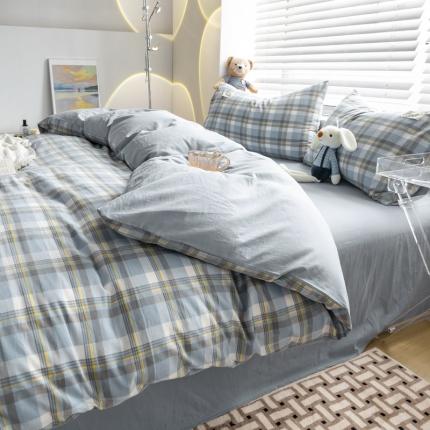 91家纺网 家纺一手货源 找家纺 恋人优选良品全棉水洗棉四件套纯棉宿舍三件套 莫妮兰+浅兰