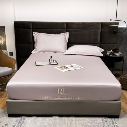 91家纺网 家纺一手货源 找家纺 秀色 2025爆款A类刺绣纯色50支贡缎纯棉单件床笠全棉 粉末白